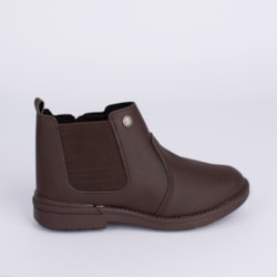 Bota Coturno Kidy Walk Cano Curto Jequinha Marrom Café
