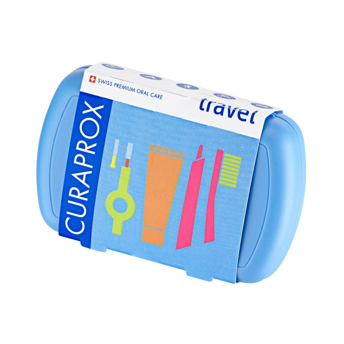 Kit Viagem Curaprox Escova Dental 5460 + Escova Interdental + Creme Dental Be You 10ml Cores Sortidas