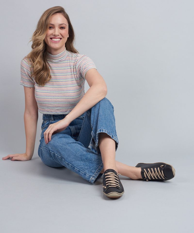 Tenis Perfuros Bicolor - Preto 36 - preto