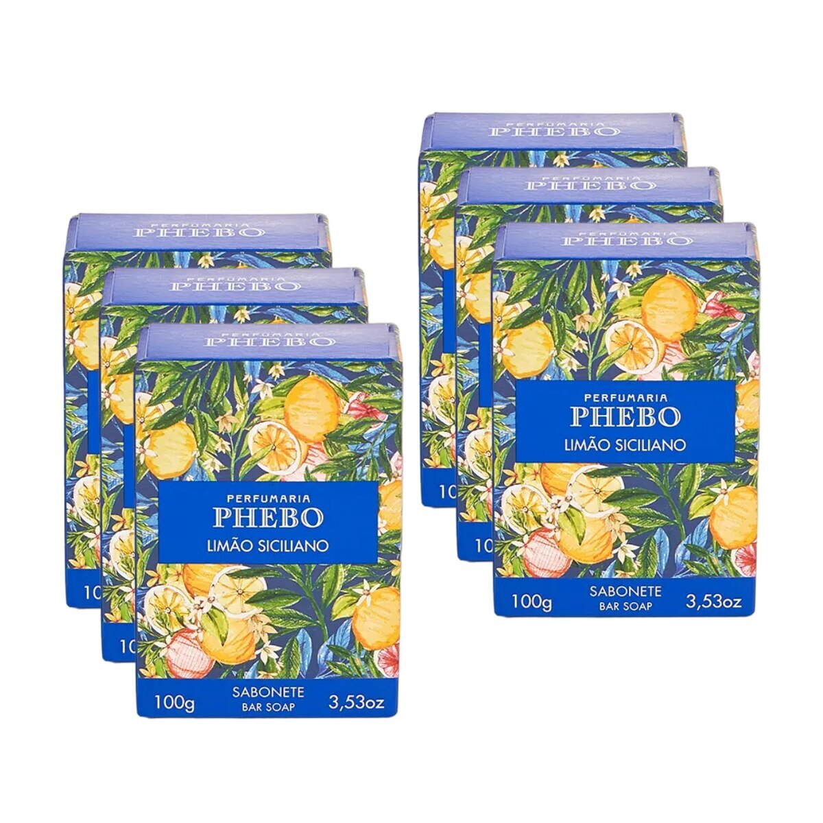 Kit 3 Unidades Sabonete em Barra Phebo Limao Siciliano 100g