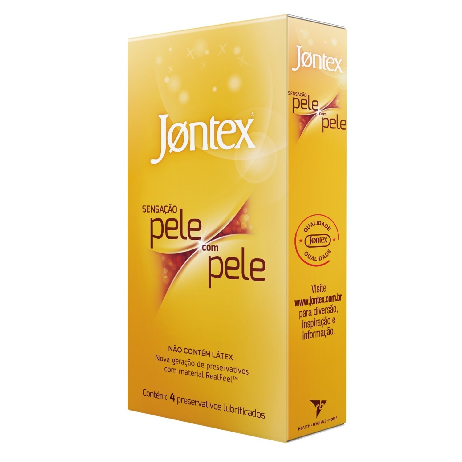 Preservativo Jontex Lubrificado Sensacao Pele com Pele 4 Unidades