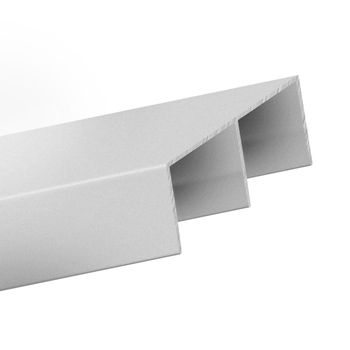 Trilho Superior Duplo TLSD26 Alumínio Jateado 3m Portas de 15 a 20mm Leo