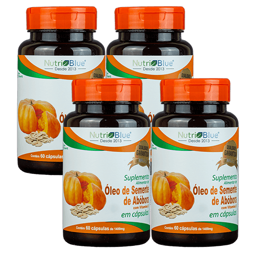 Promoção 4 Frascos - Óleo de Abóbora 60 Caps de 1400mg cada