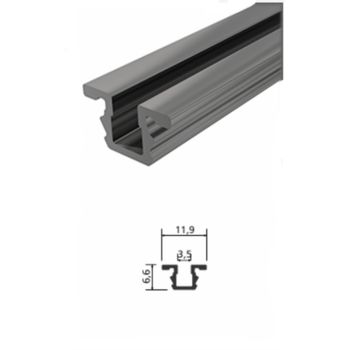 Trilho Superior/Inferior Embutido 3008 Alumínio Anodizado 3m Portas de 15 a 28mm RFC