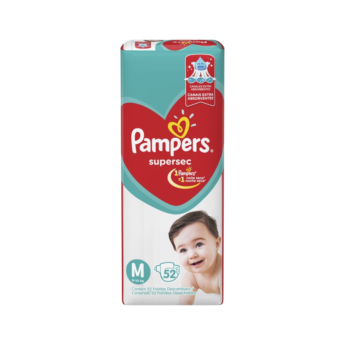 Fralda Pampers Supersec Hiper M 52 Unidades