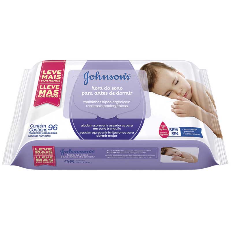 Lencos Umedecidos Johnson's Baby Hora do Sono 96 Unidades
