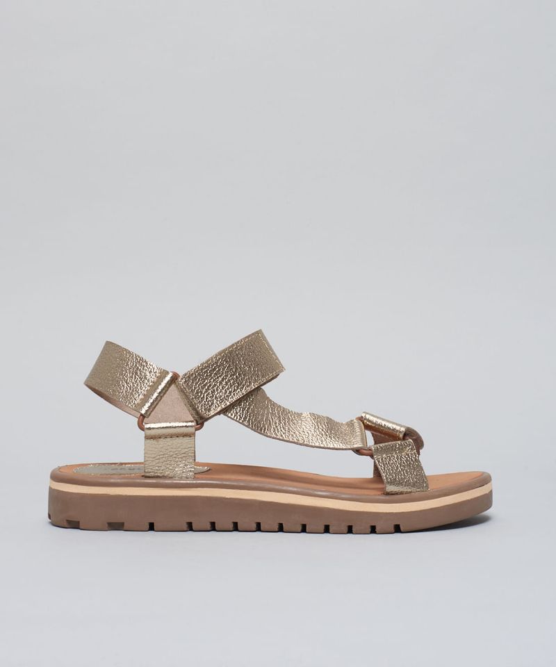 Rasteira Papete Couro - Prata Velho 36 - prata velho