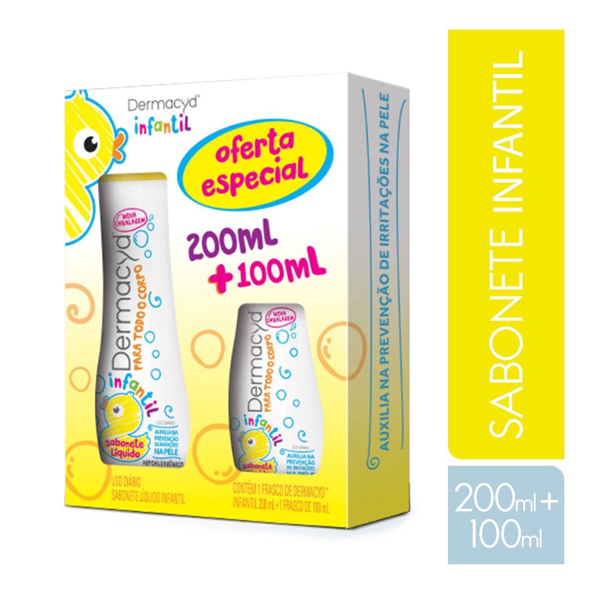 Kit Sabonete Liquido Dermacyd Infantil 200ml + 100ml Oferta Especial
