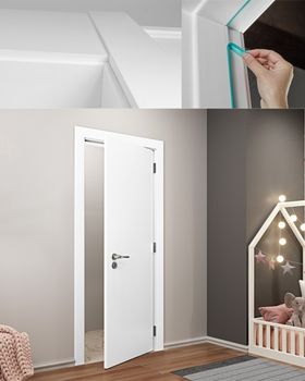 Kit Porta Pronta Semioca Branco UV Giro Direita 72cm x 2100x35mm Batente 140 a 165mm Sincol