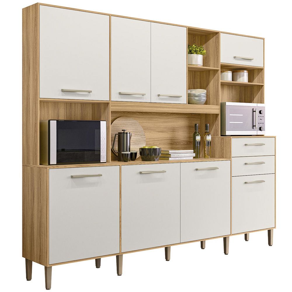 Cozinha Compacta 8 Portas 2 Gavetas Em Mdp Hortelã Nicioli