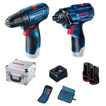 Combo Furadeira/Parafusadeira + Parafusadeira de Impacto12V GSR120 Bivolt Bosch