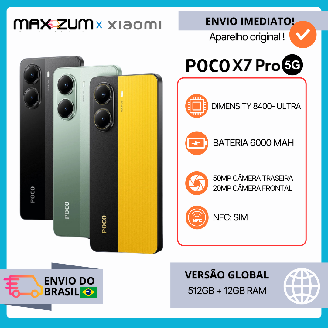 [Aliexpress] Xiaomi POCO X7 Pro 5G 12GB 512GB - Envio Nacional - R$1.787,15