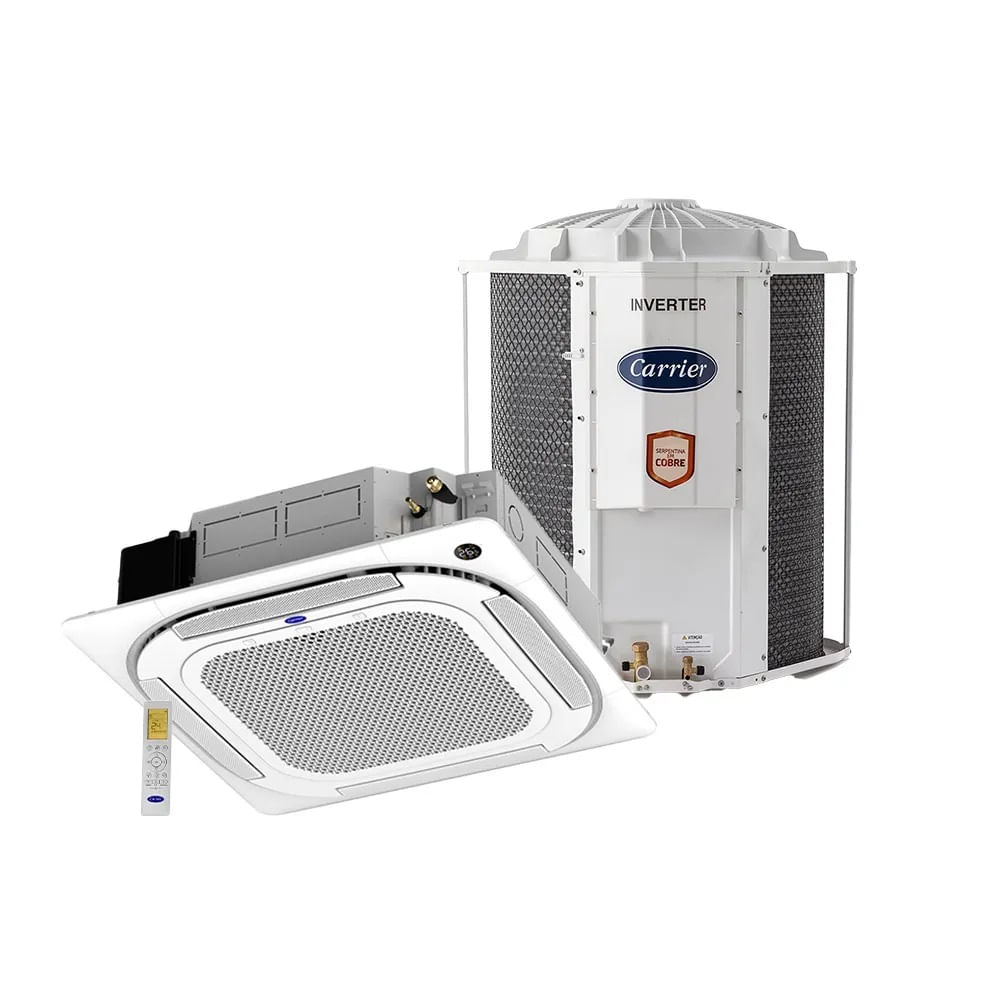 Ar Condicionado Split Cassete 4 Vias Inverter Carrier Connect 24000 BTU/h Frio Monofásico 38TVQD24515MC – 220 Volts