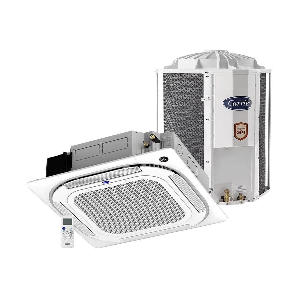 Ar condicionado Split Cassete Inverter Carrier 4 Vias Connect 36000 BTU/h Frio Monofásico 40KVQC36C5 - 220 Volts