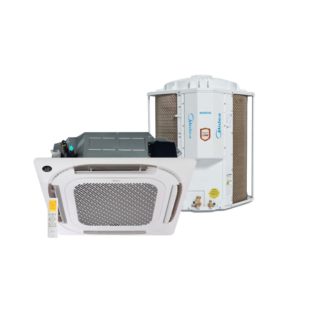 Ar Condicionado Split Inverter Cassete 4 Vias Springer Midea Connect 36000 BTU/h Frio –220 Volts