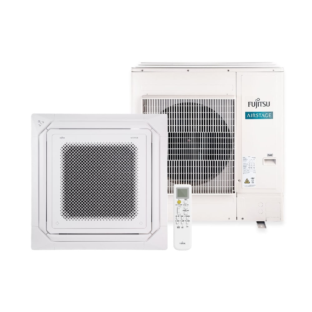 Ar Condicionado Split Cassete Inverter Fujitsu Airstage Premium 45000 BTU/h Quente e Frio Monofásico  AUBH45KRLB - 220 Volts