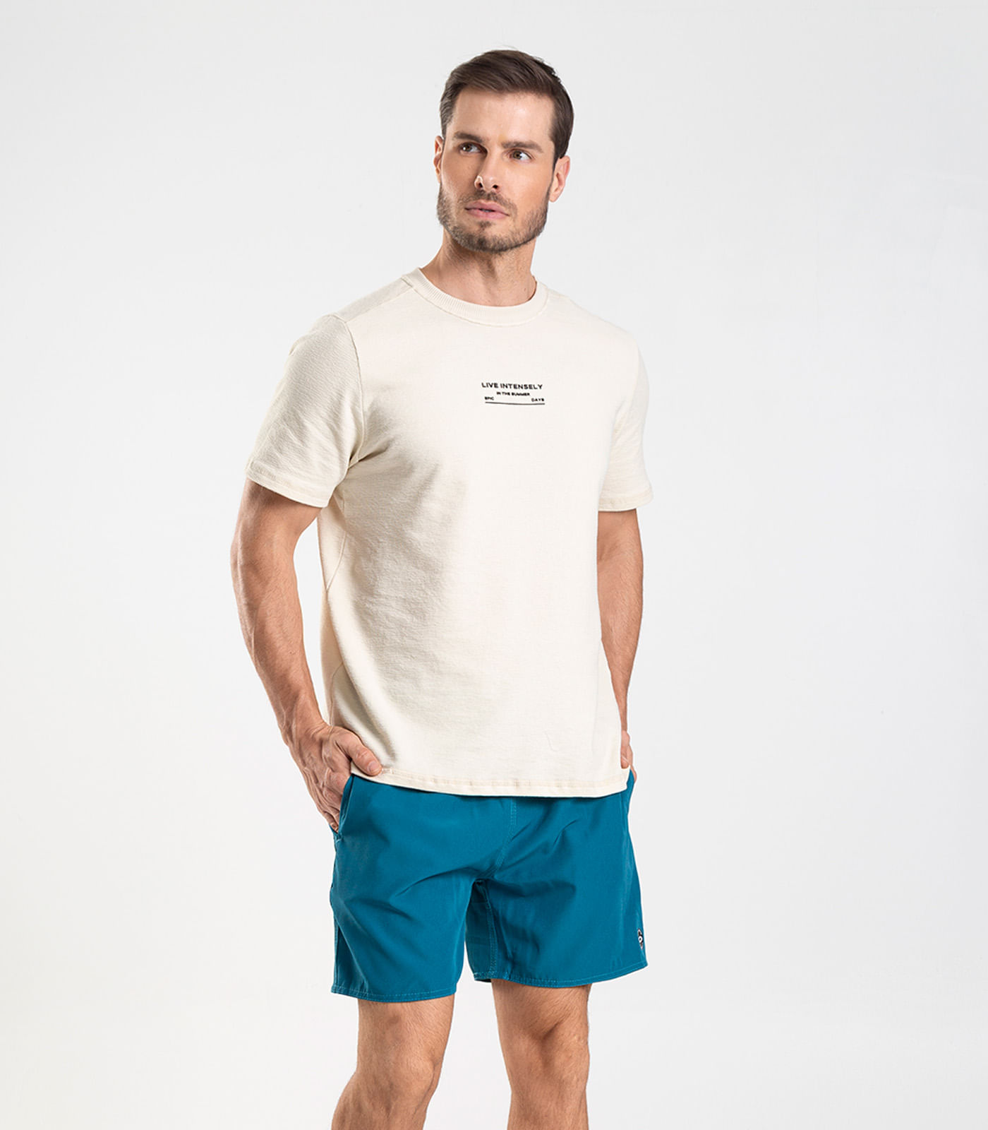 Bermuda Masculina Lisa De Microfibra Long Bong Azul