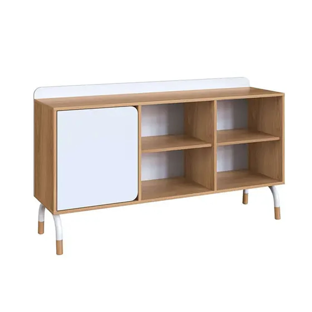 Armário Baixo Flexus Home com 1 Porta e 1 Gaveta Hanover e Branco