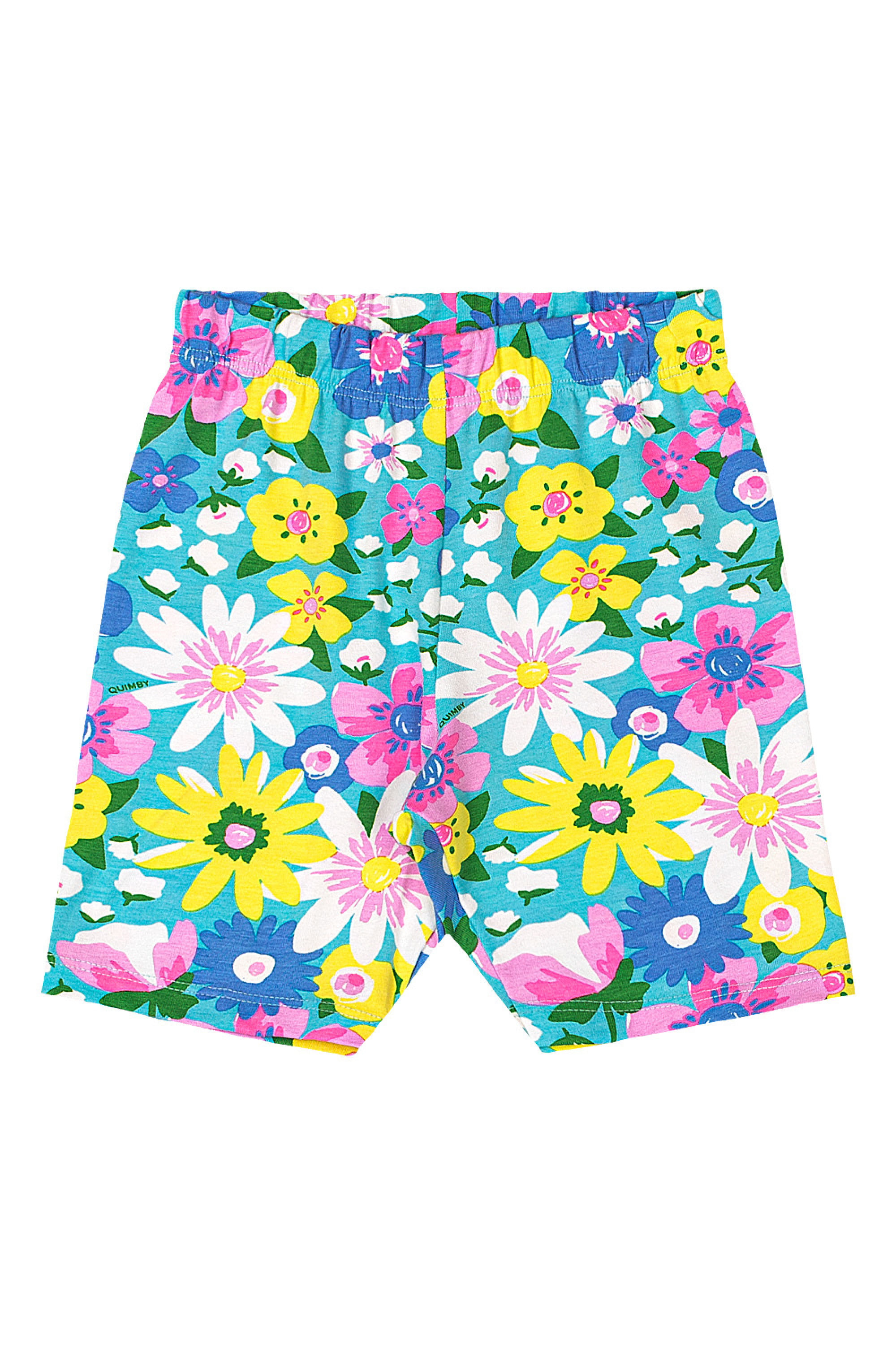 Bermuda Ciclista Infantil Feminina em Cotton (Azul) Quimby