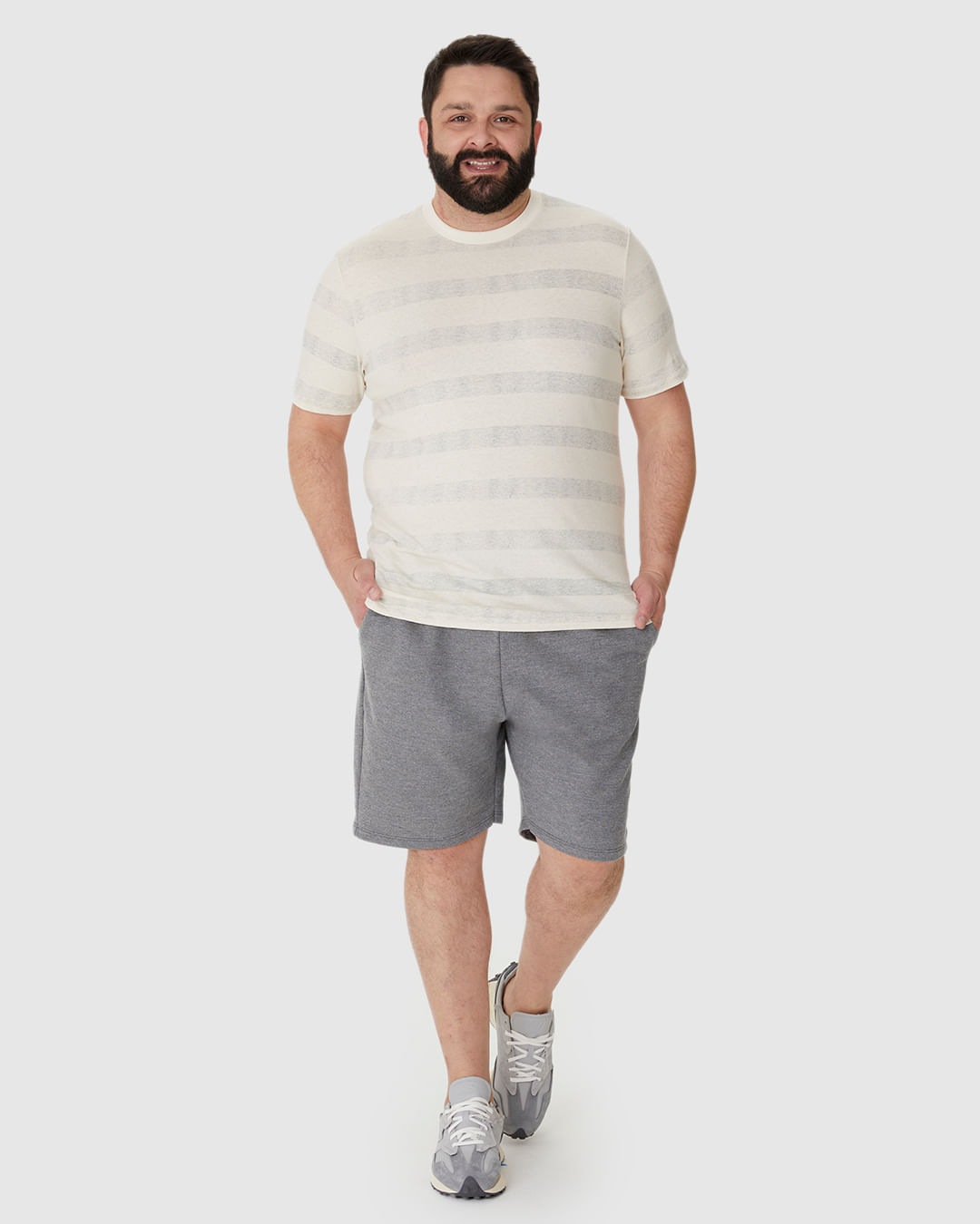 Bermuda Básica Masculina Plus Size Cadarço Frontal Em Moletom