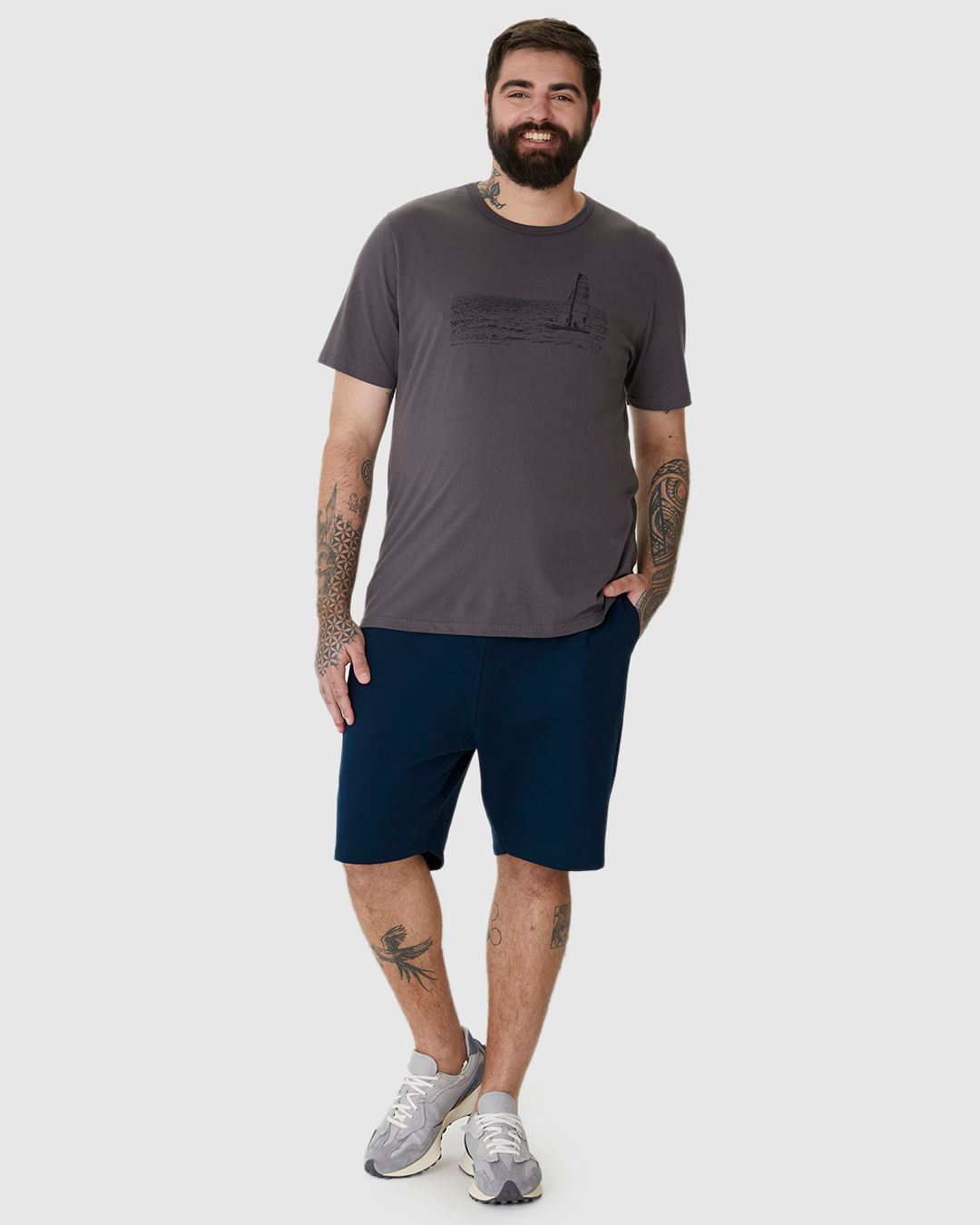 Bermuda Básica Masculina Plus Size Cadarço Frontal Em Moletom
