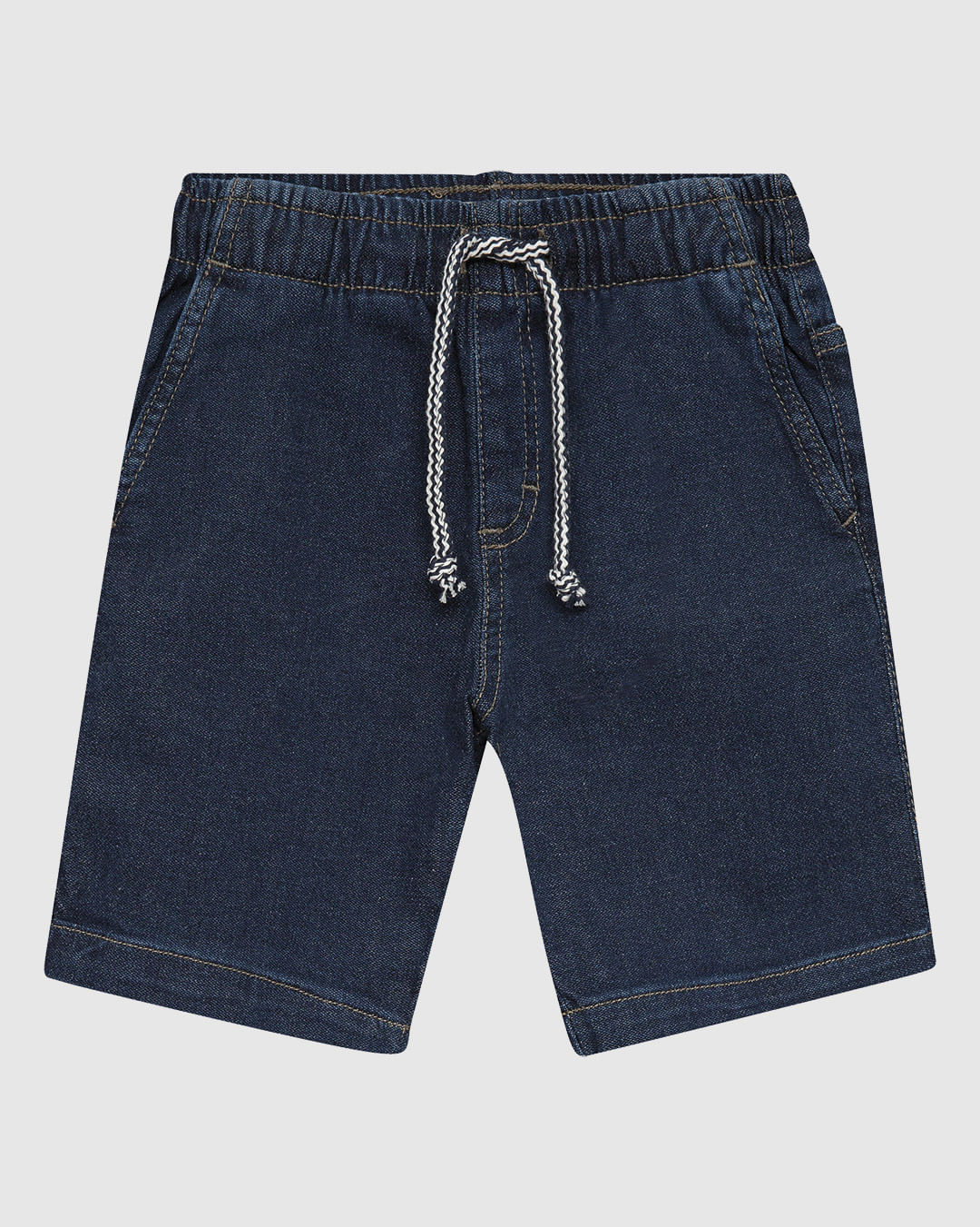 Bermuda Infantil Menino Cintura Com Elástico Em Jeans Moletom Malwee Kids
