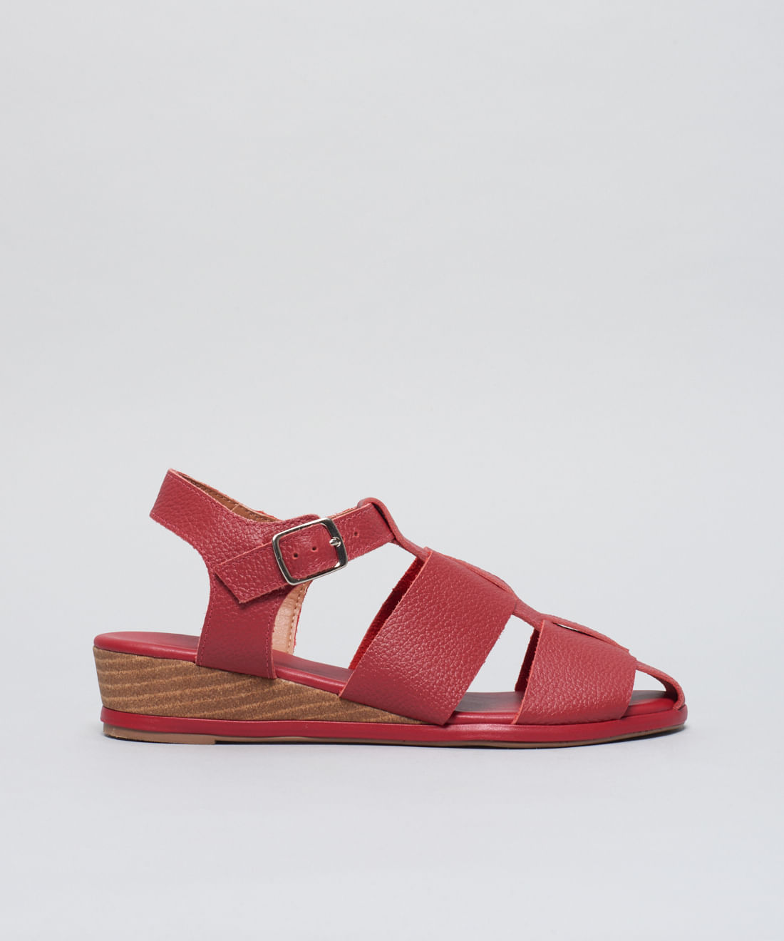 Anabela Couro Pescador Dani - Vermelho