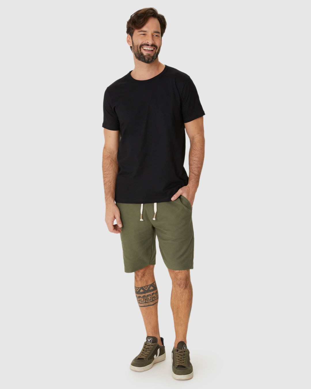 Bermuda Masculina Comfort Bolso Funcional Em Moletom Sarjado