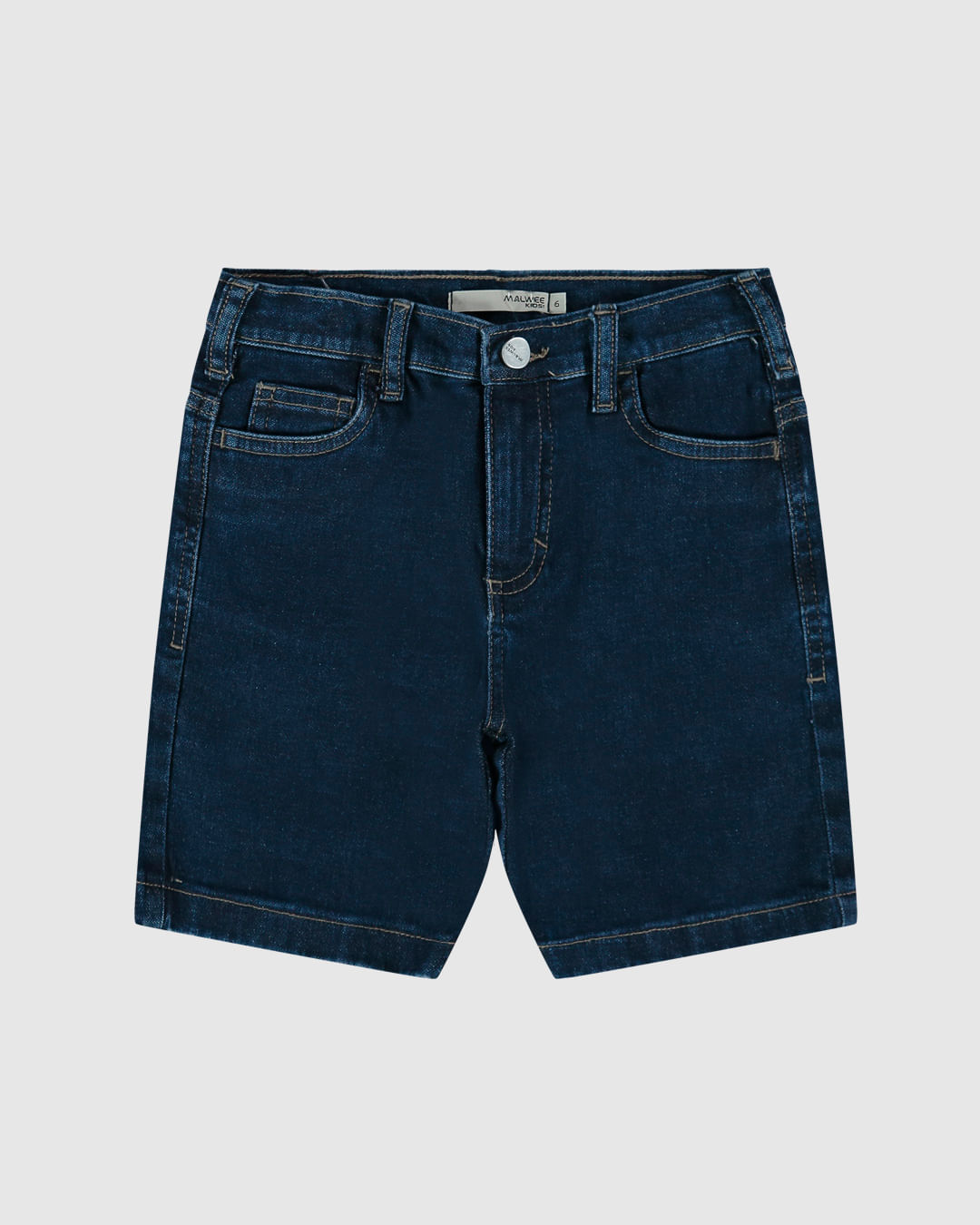 Bermuda Infantil Menino Cós Ajustável Em Jeans Moletom Malwee Kids