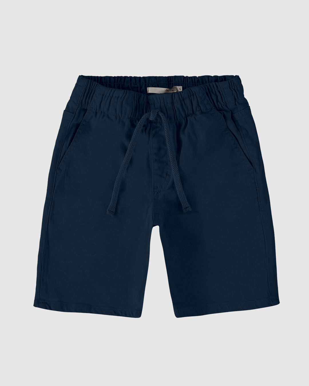 Bermuda Infantil Menino Cadarço Frontal Em Sarja Com Elastano Malwee Kids