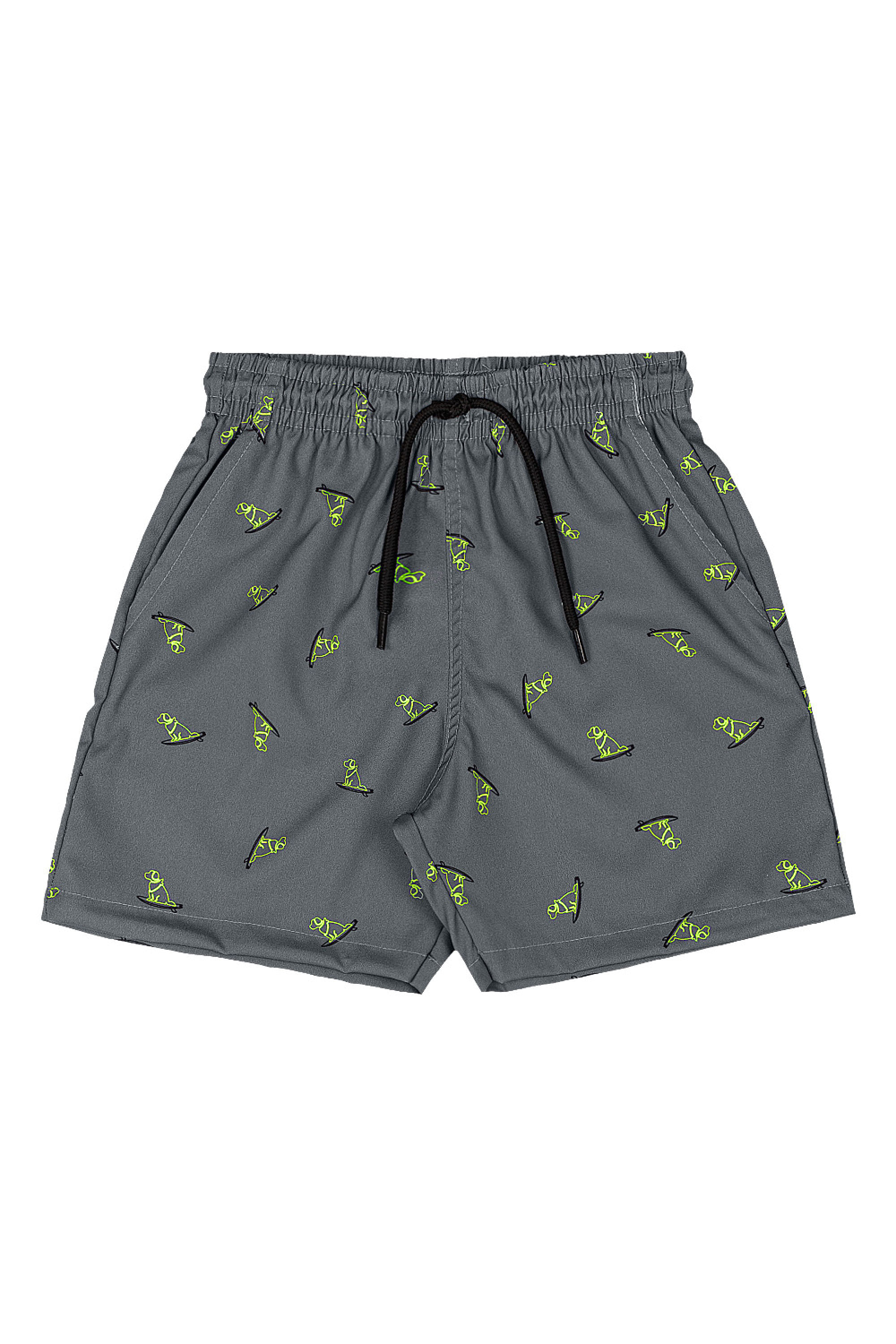 Bermuda Boxer Infantil Menino com Estampa Sublimada (Cinza Escuro) Quimby