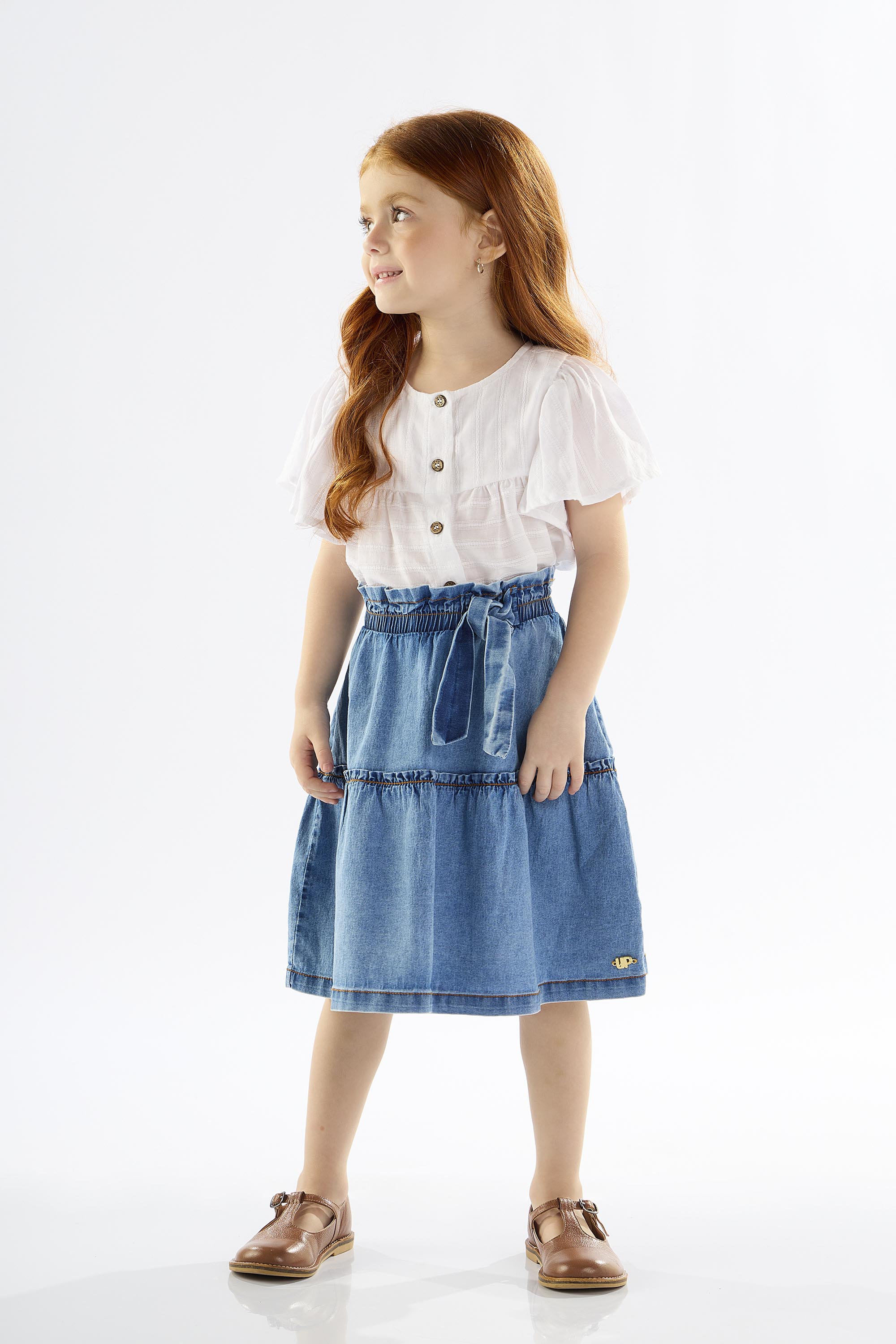 Bata Infantil para Menina em Cotton (Branco) Up Baby