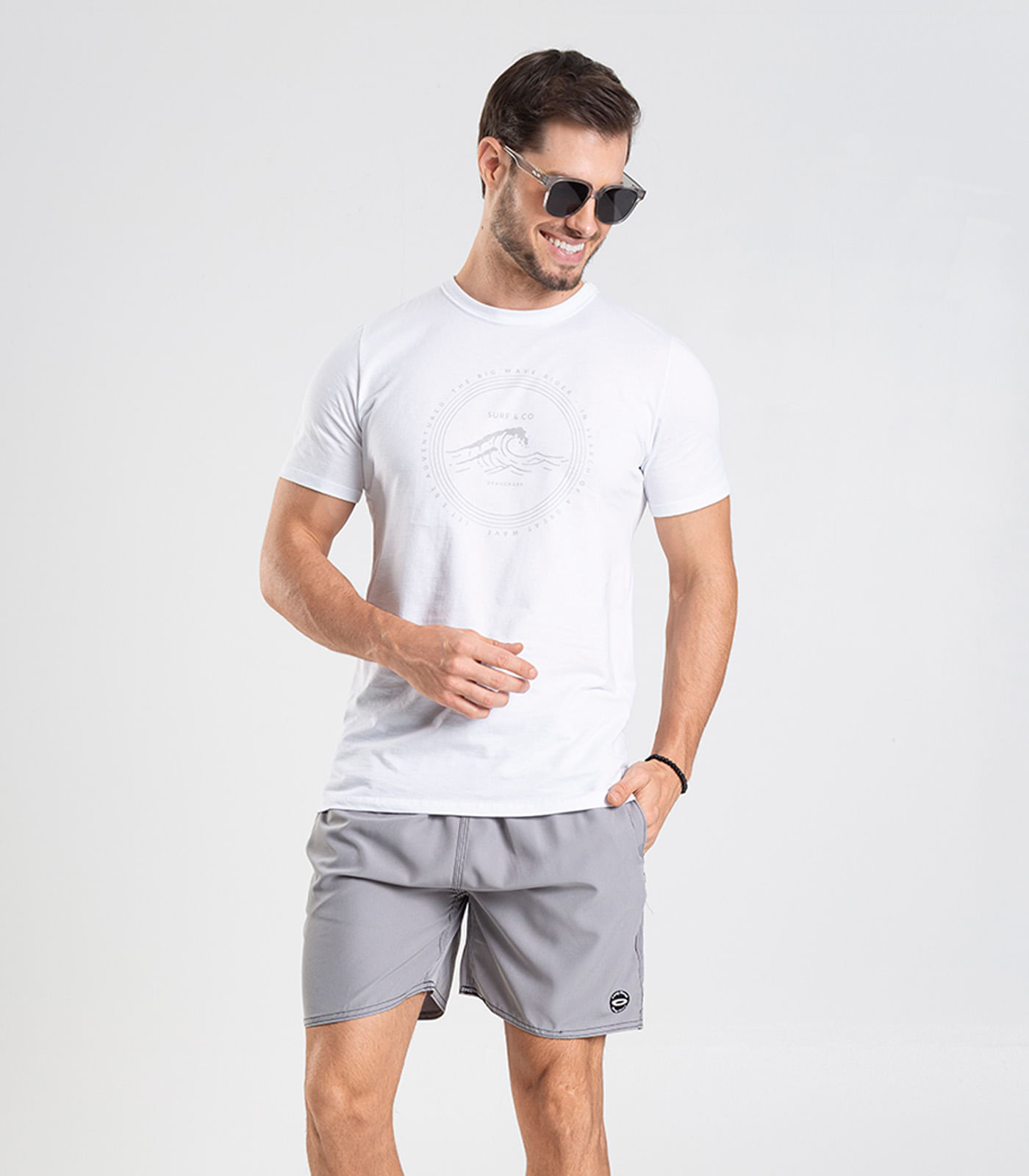 Bermuda Masculina Lisa De Microfibra Long Bong Cinza
