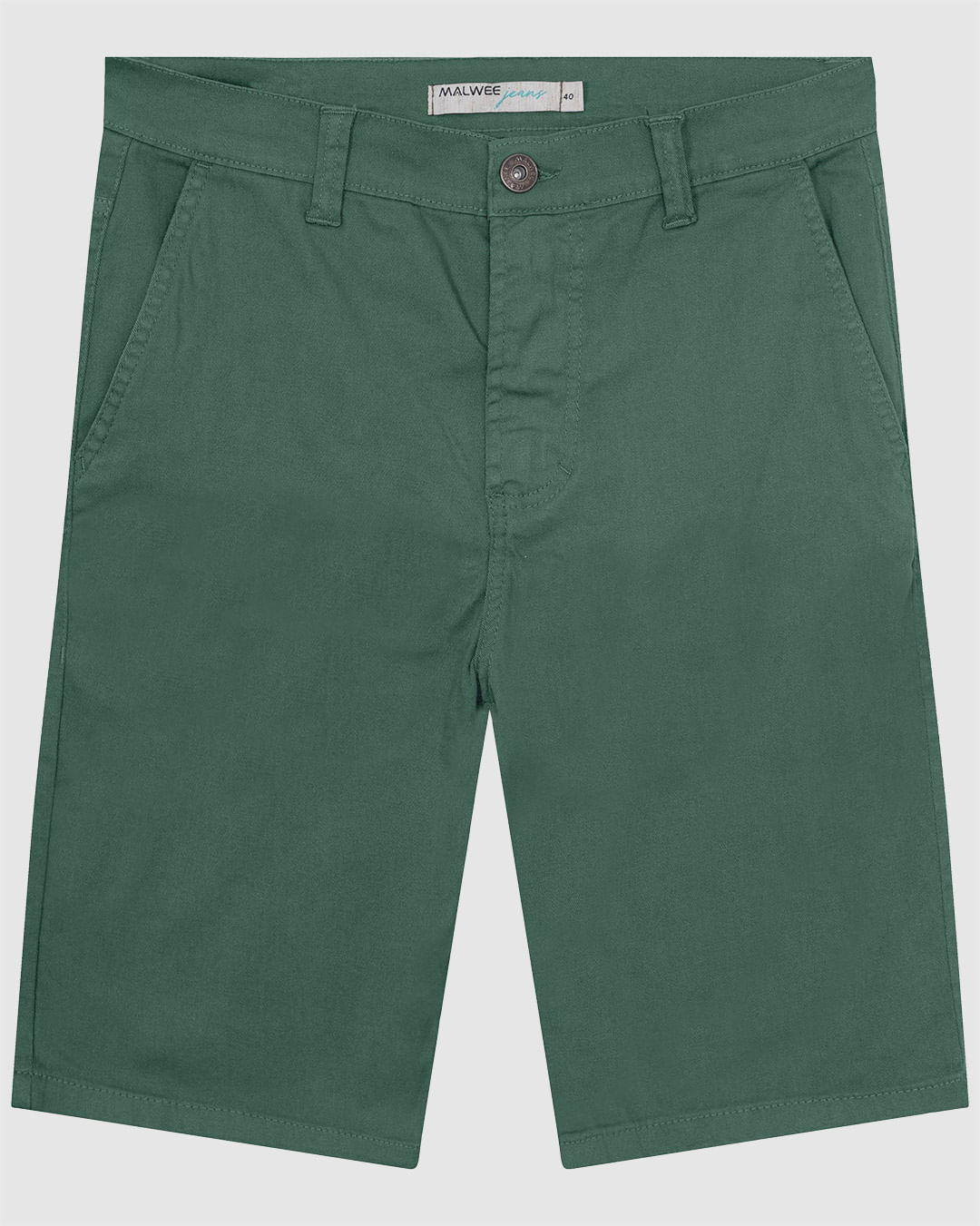 Bermuda Masculina Slim Em Sarja Com Elastano