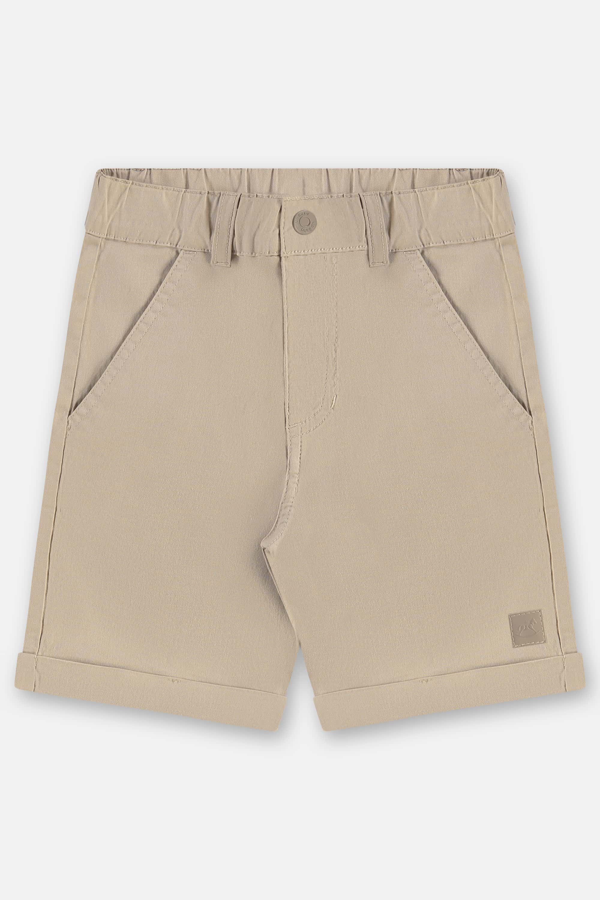 Bermuda Infantil Masculina em Sarja com Elastano (Bege) Up Baby