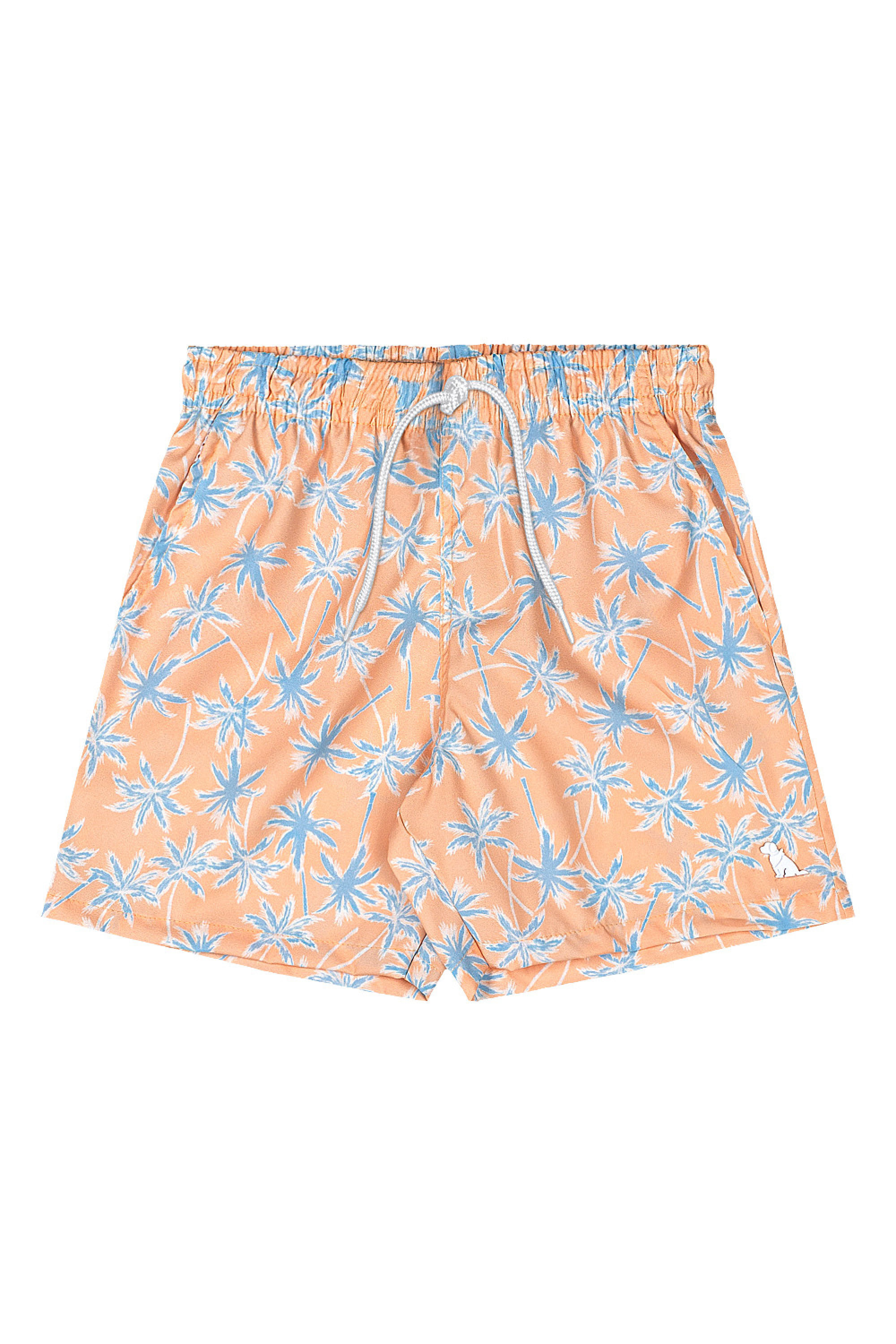 Bermuda Infantil Masculina de Microfibra Tropical (Laranja) Quimby
