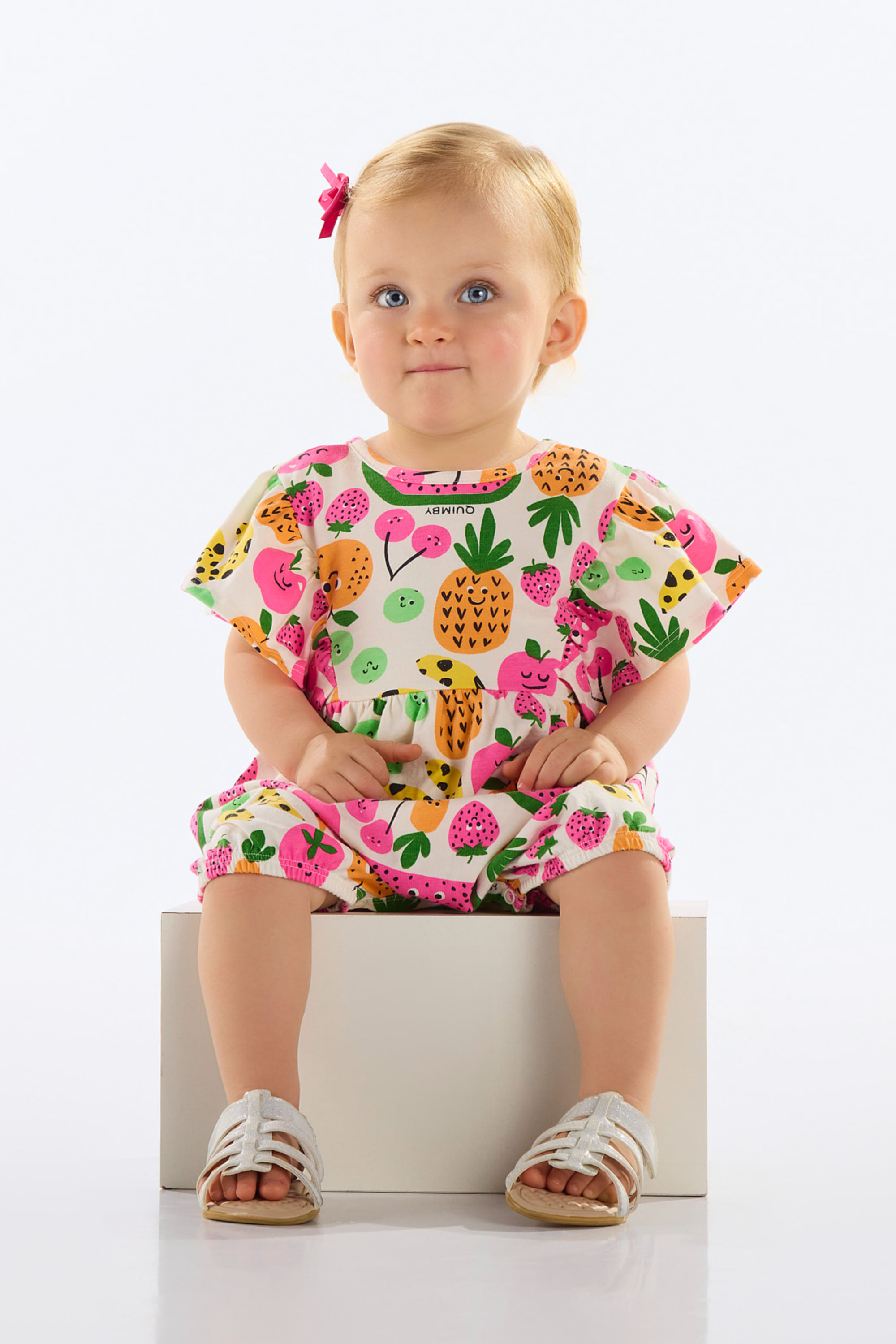 Banho de Sol de Frutinhas para Bebê Menina (Branco) Quimby
