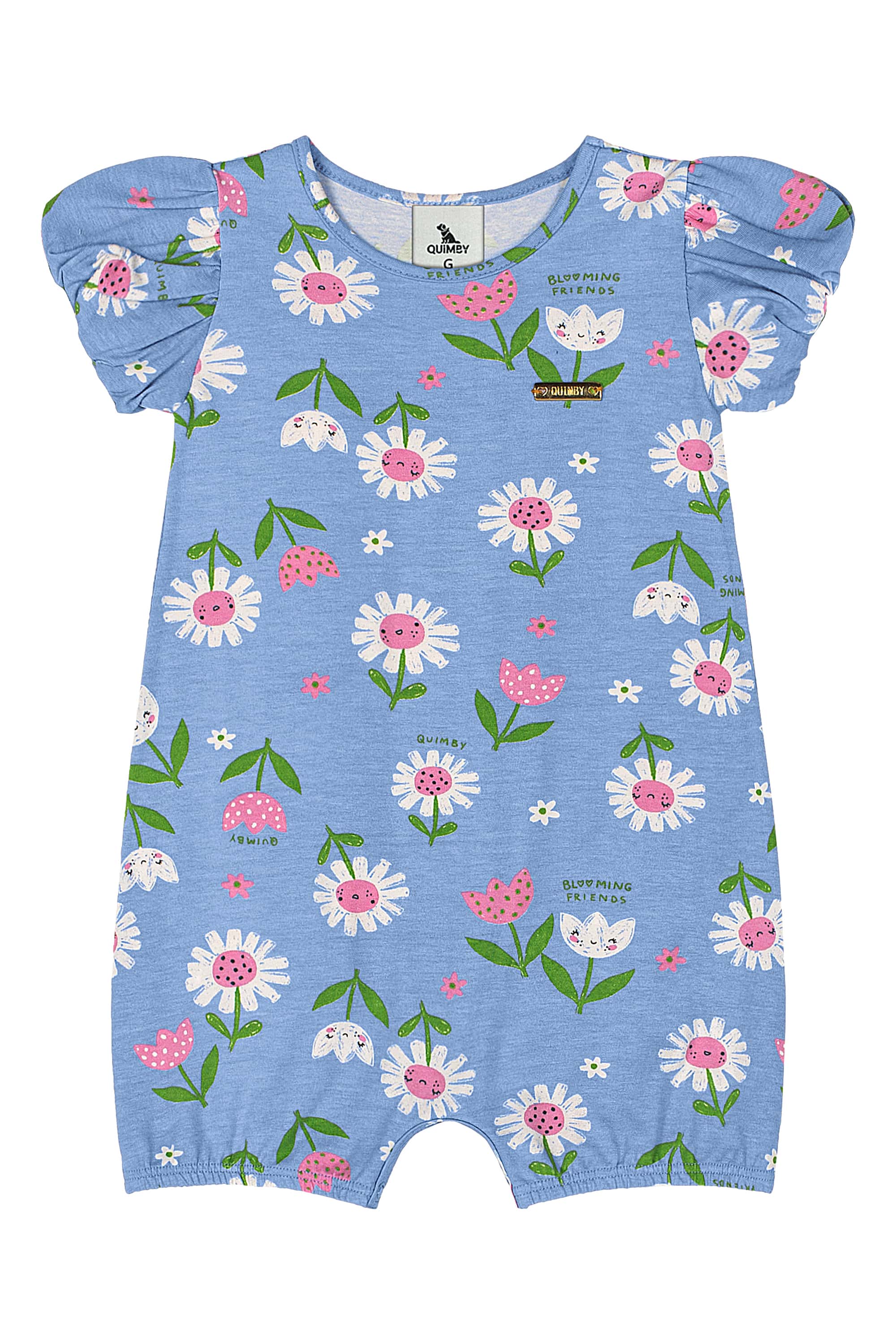 Banho de Sol de Florezinhas para Bebê Menina (Azul) Quimby