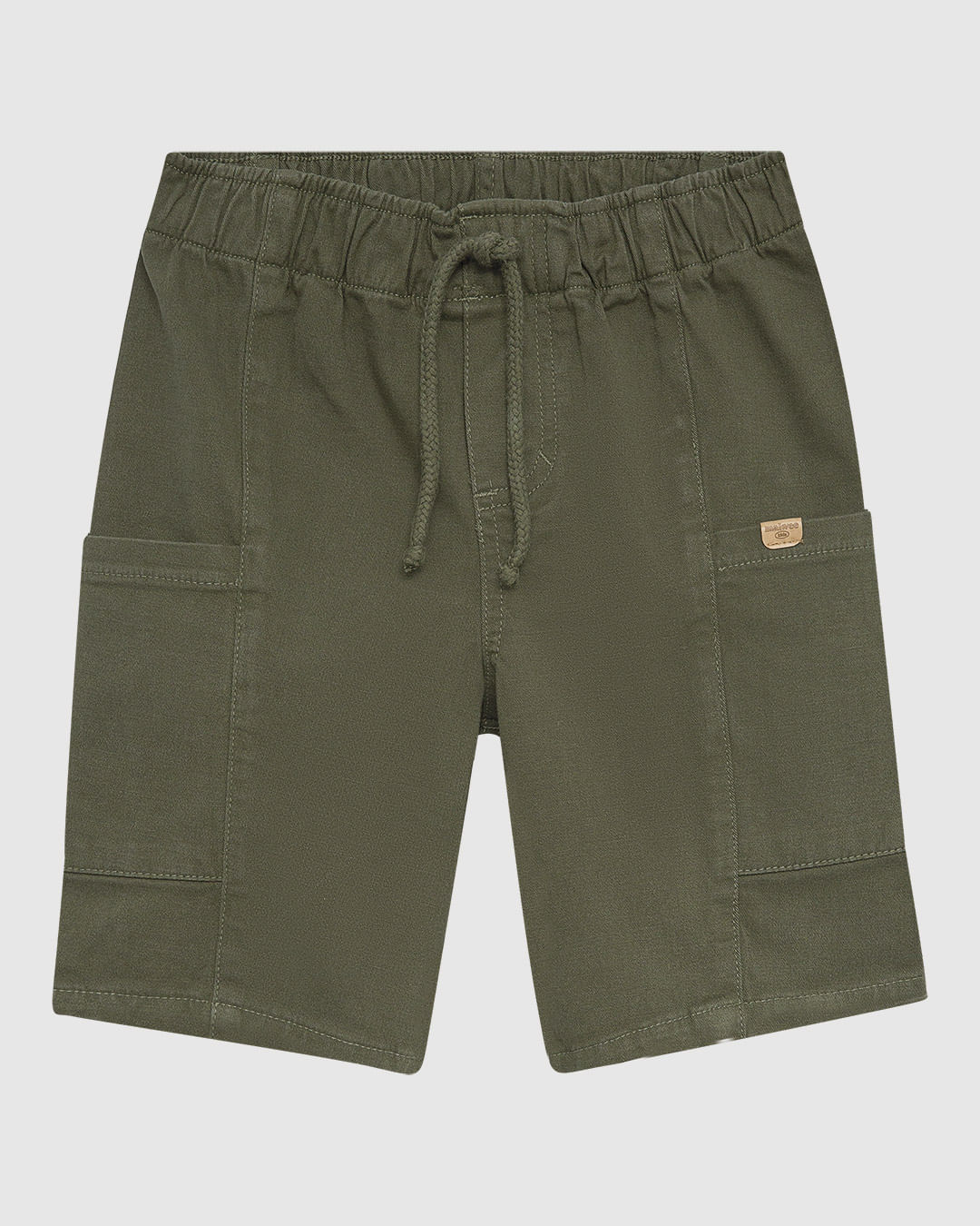 Bermuda Infantil Menino Cargo Cadarço Decorativo Em Sarja Stretch Malwee Kids
