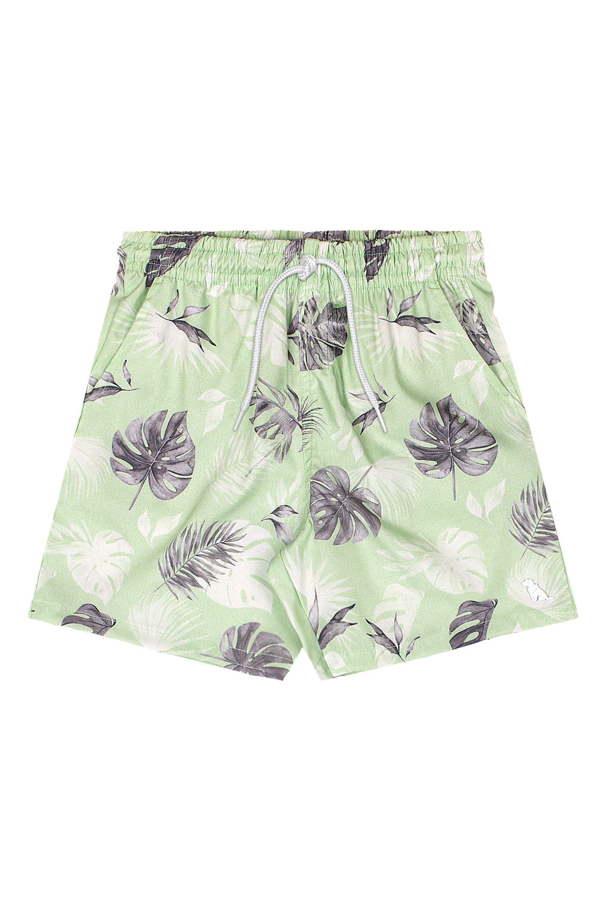 Bermuda Infantil Masculina de Microfibra Tropical (Verde Claro) Quimby