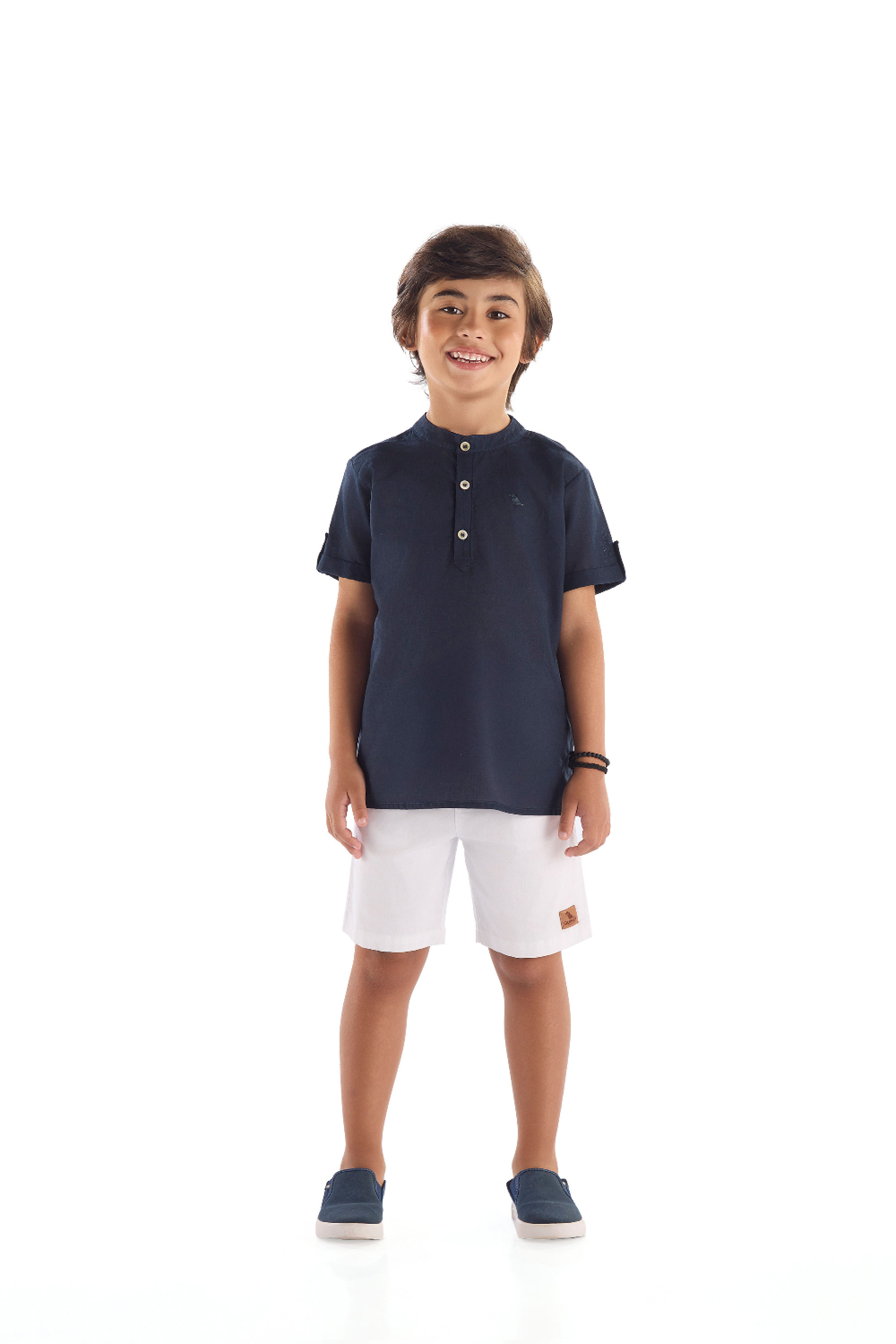 Bata Infantil Masculina em Algodão (Azul) Quimby