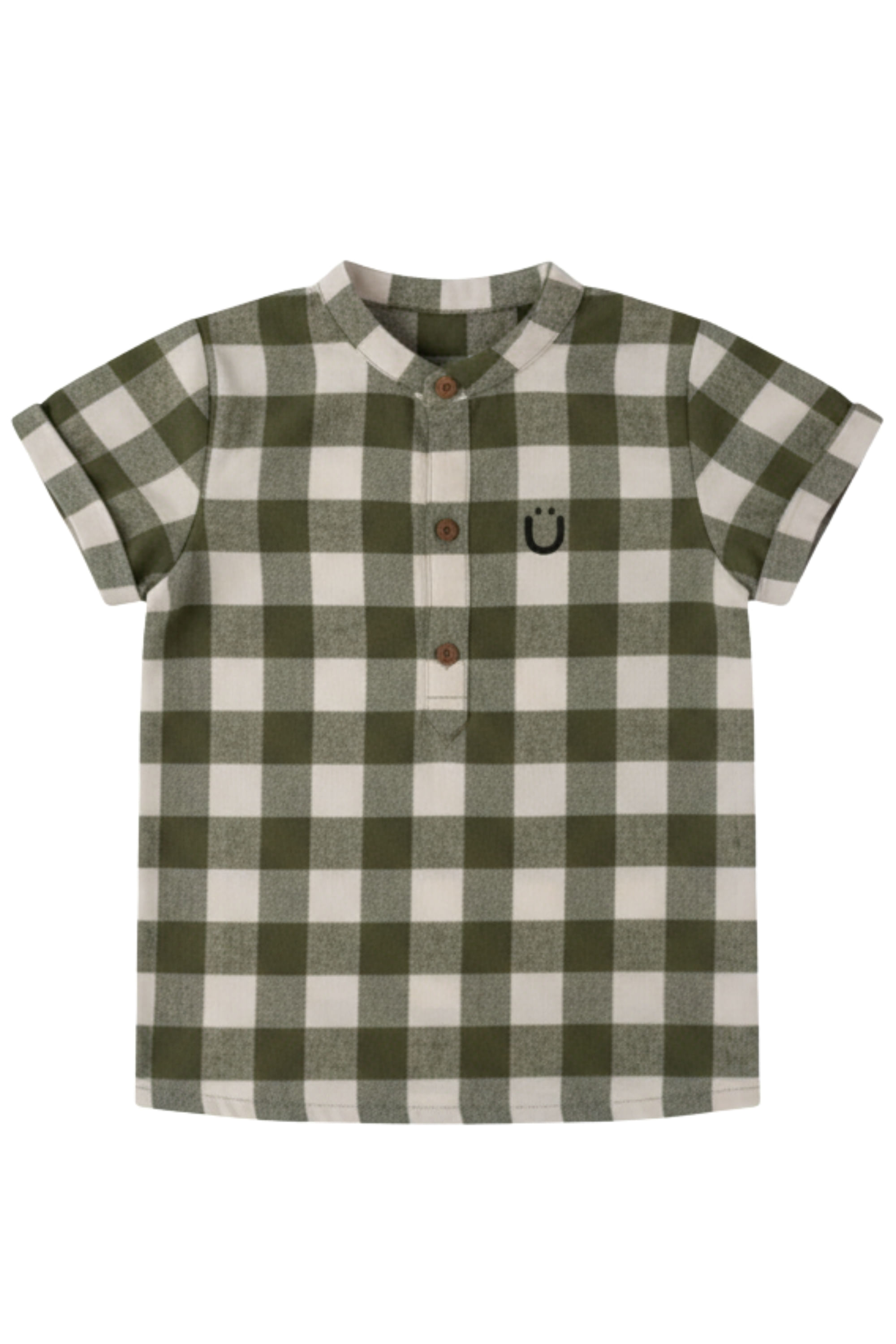 Bata Infantil Masculina em Algodão Xadrez (Verde) Guloseima