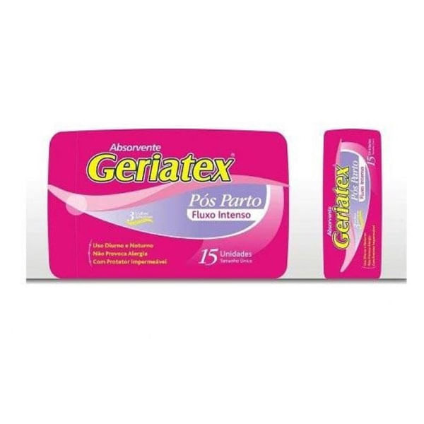 Absorvente Pós-Parto Fluxo Intenso 15 Unidades Geriatex