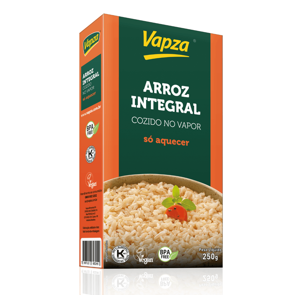 Arroz Integral 250G Só Aquecer Vapza