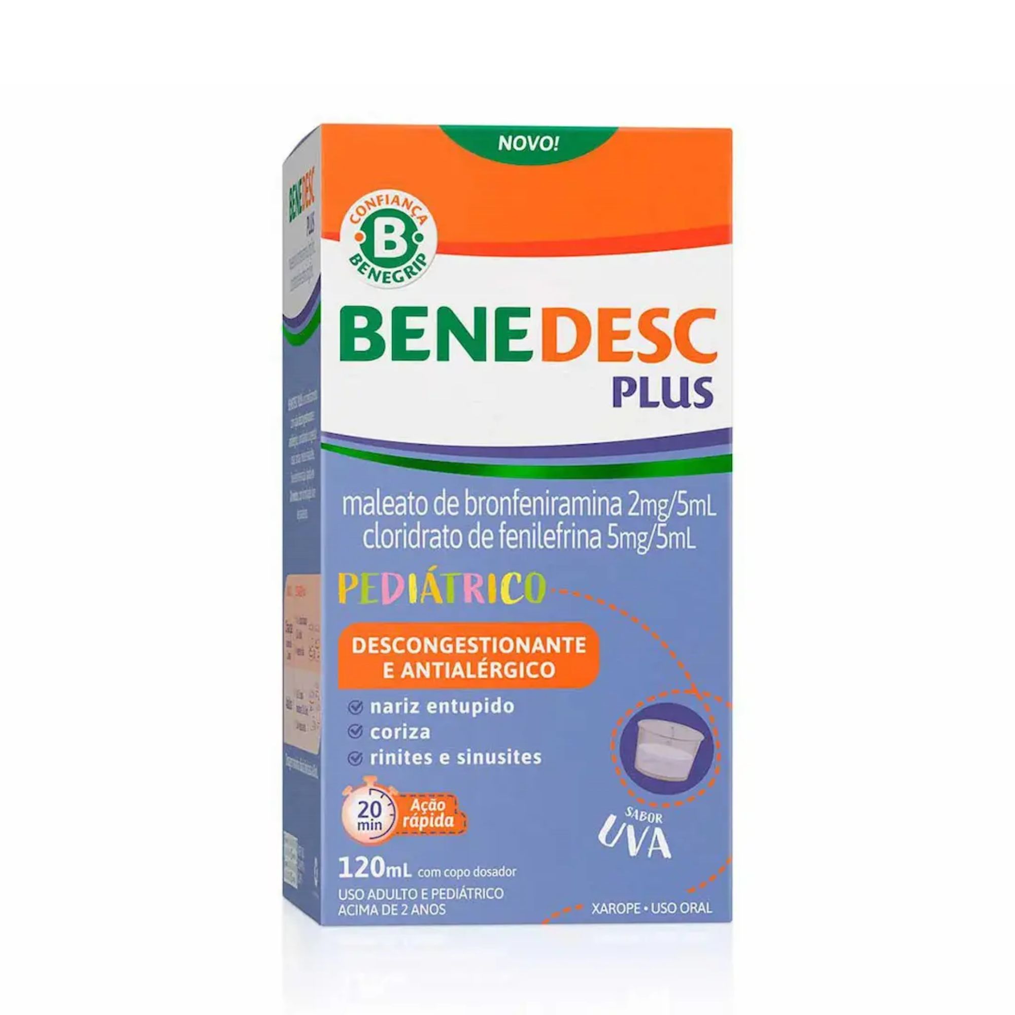 Benedesc Plus Maleato De Bronfeniramina 2mg + Cloridrato De Fenilefrina 5mg Xarope 120ml