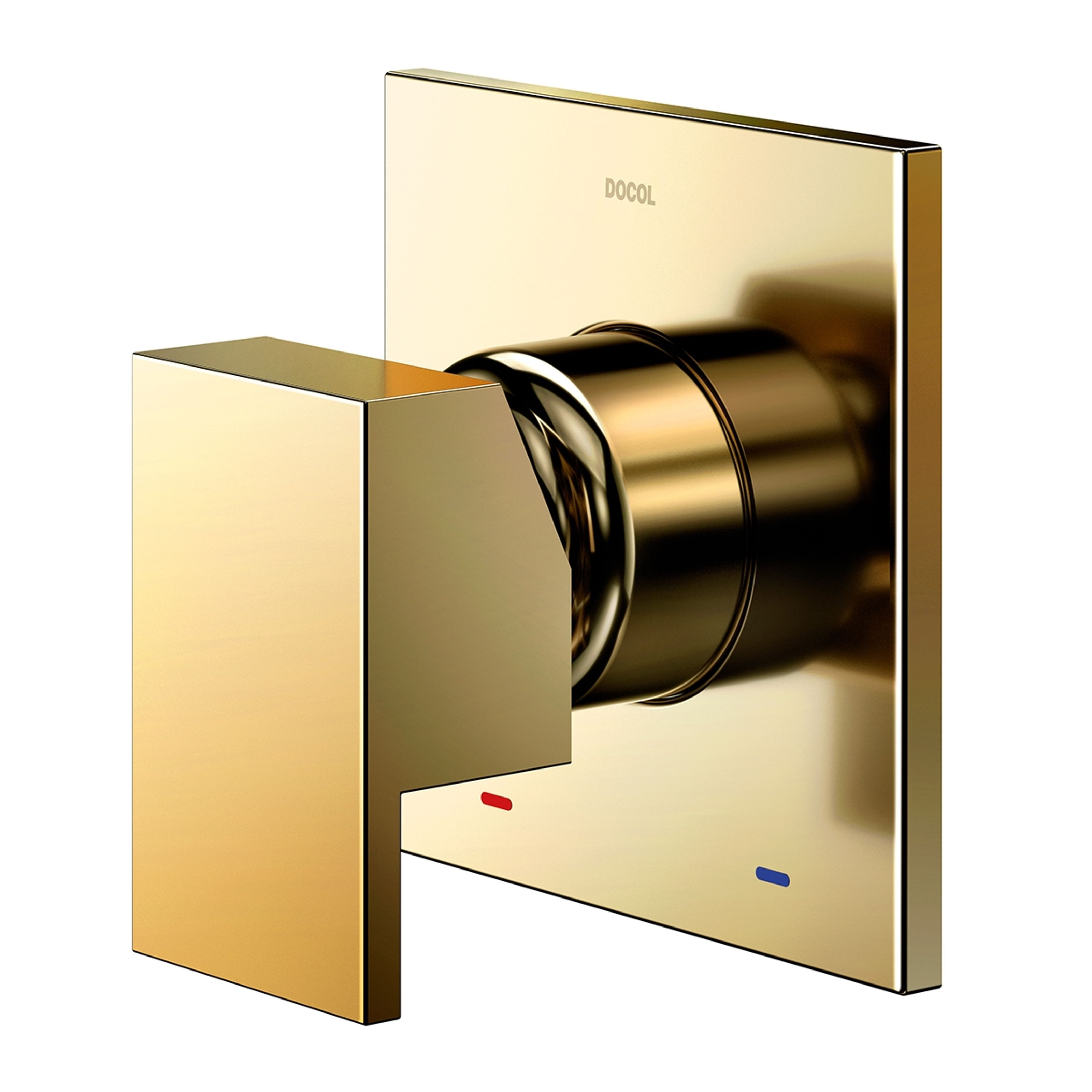 Acabamento Monocomando Chuveiro 3/4 New Edge/Mínima Ouro Polido PVD Docol