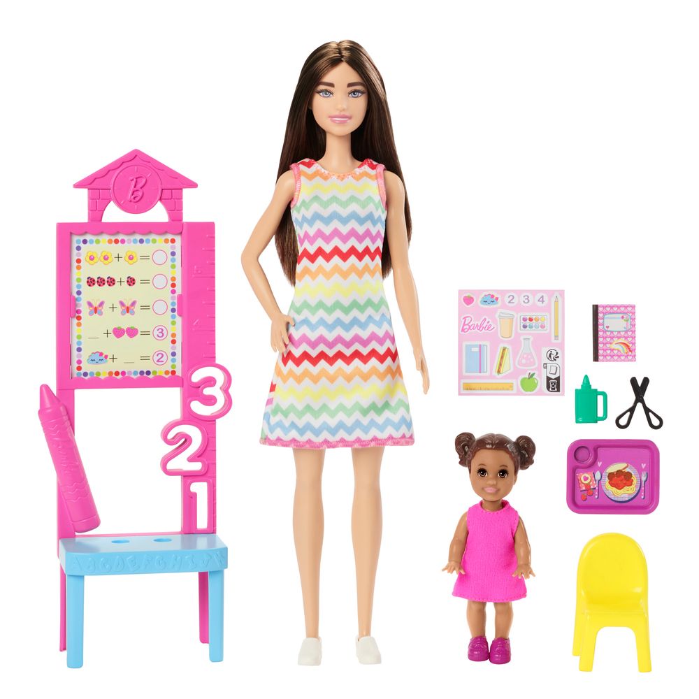 Barbie Professora de Cabelo Loiro com menina - Mattel