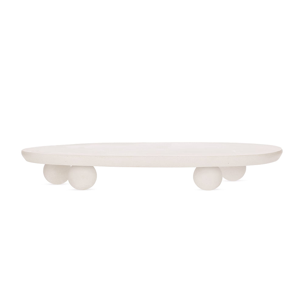 Bandeja em Poliresina 5,5x41,5x22,5 Branco Mart Presentes