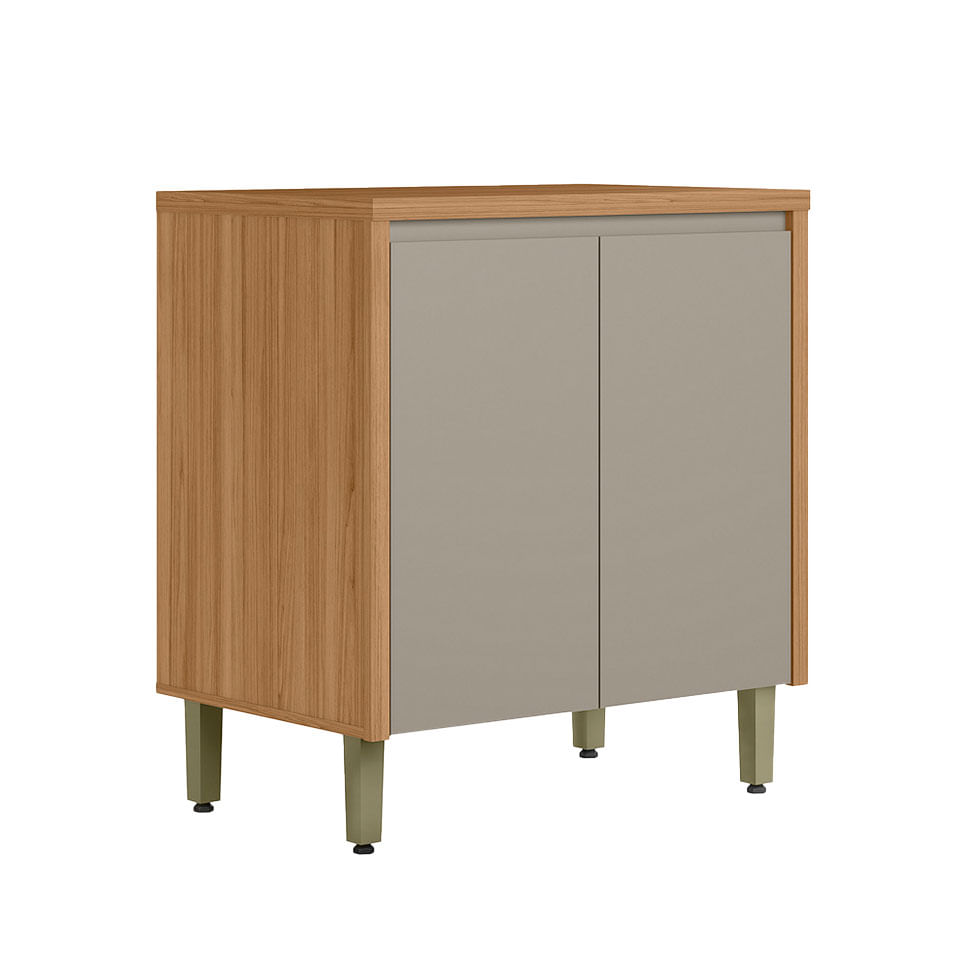Balcão Allure para Cozinha Natural e Cinza 80cm