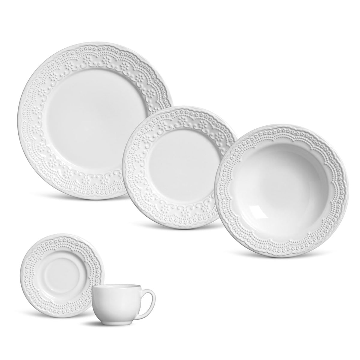 Aparelho de Jantar 30 Peças Madeleine Branco
